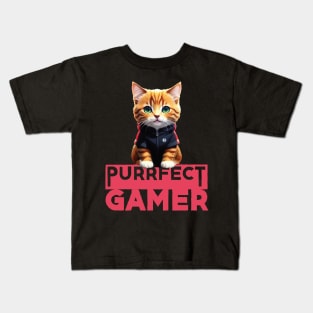 Just a Purrfect Gamer Cat Kids T-Shirt